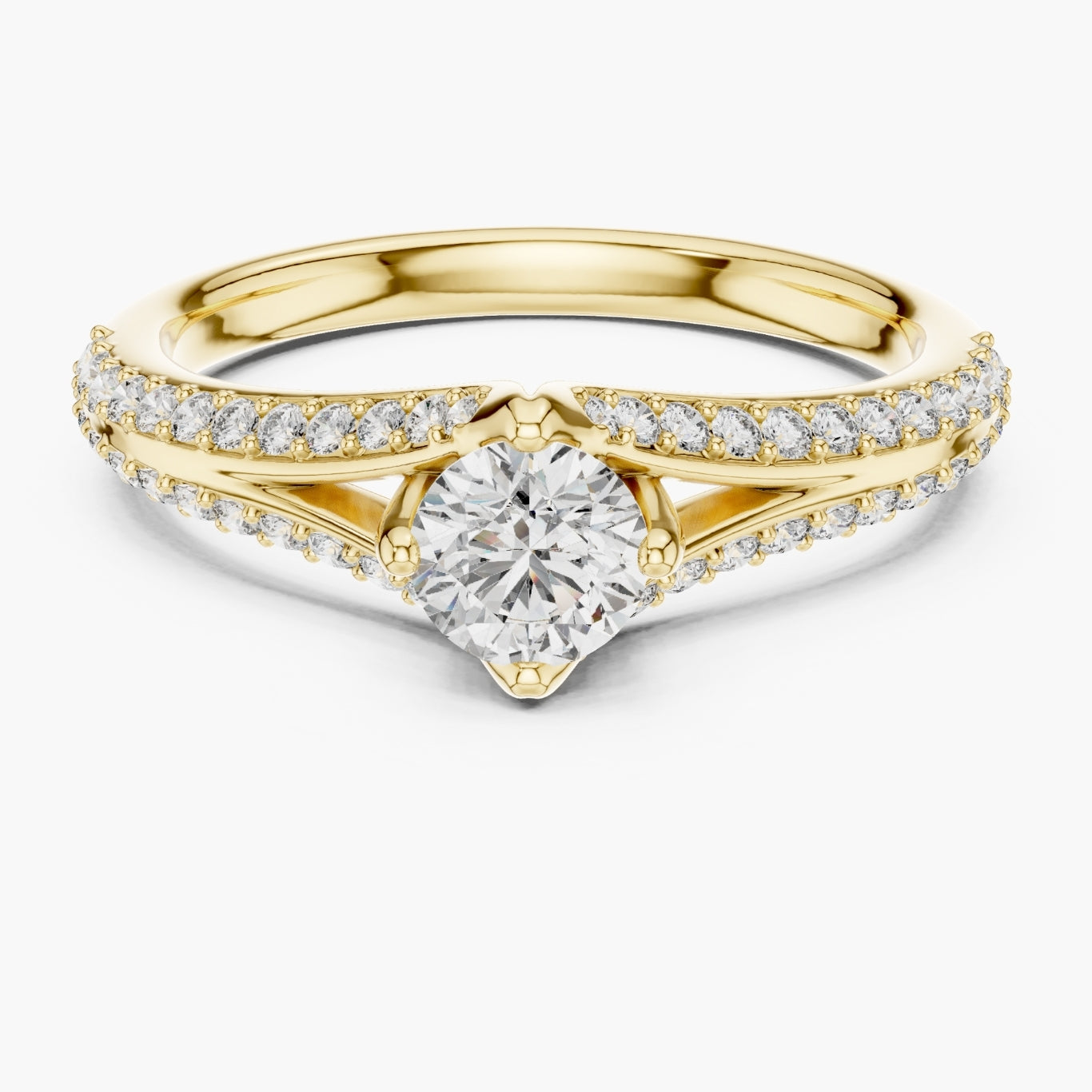 Luna 0.50ct Pave Solitaire Ring