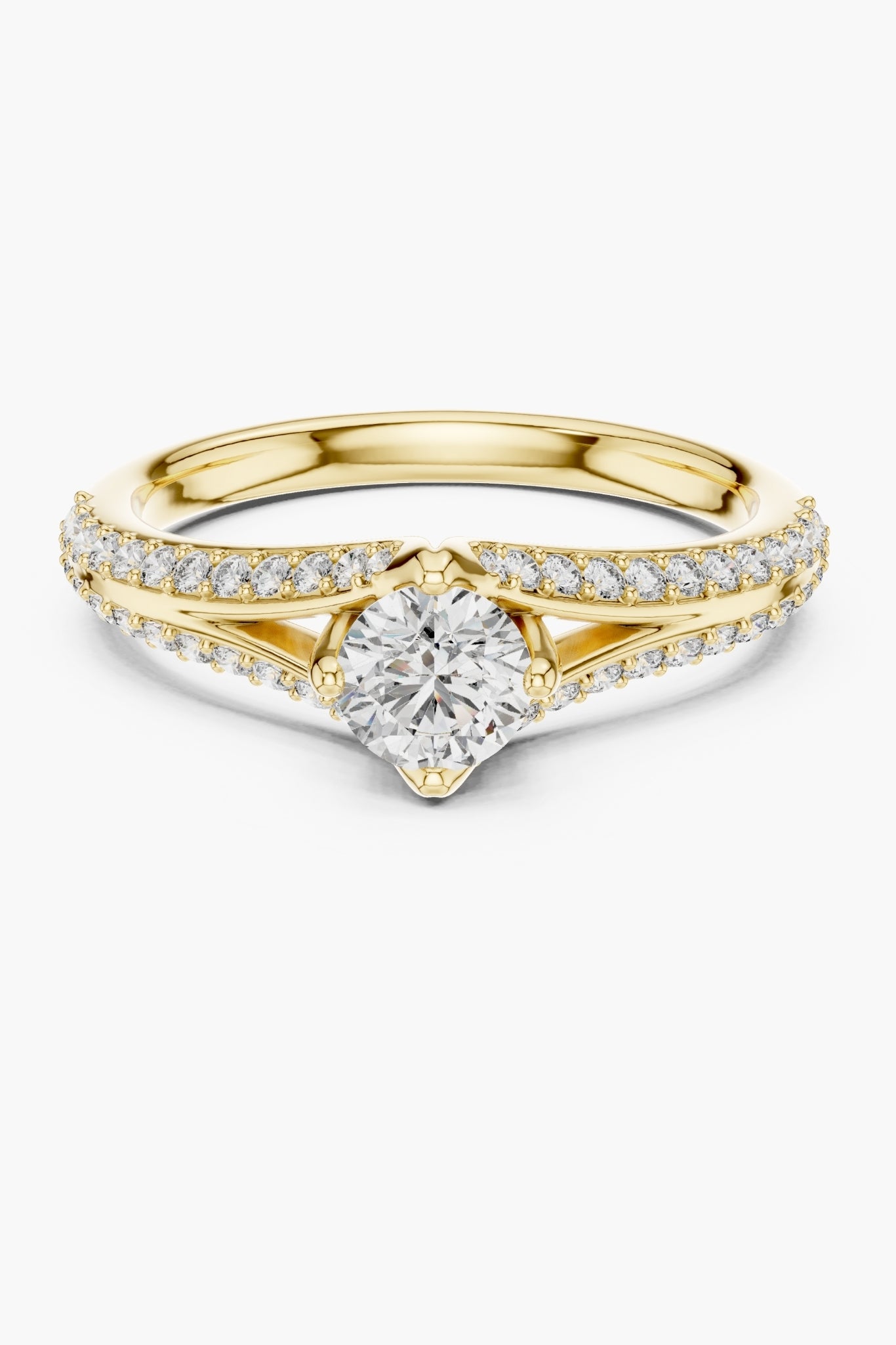 Luna 0.50ct Pave Solitaire Ring