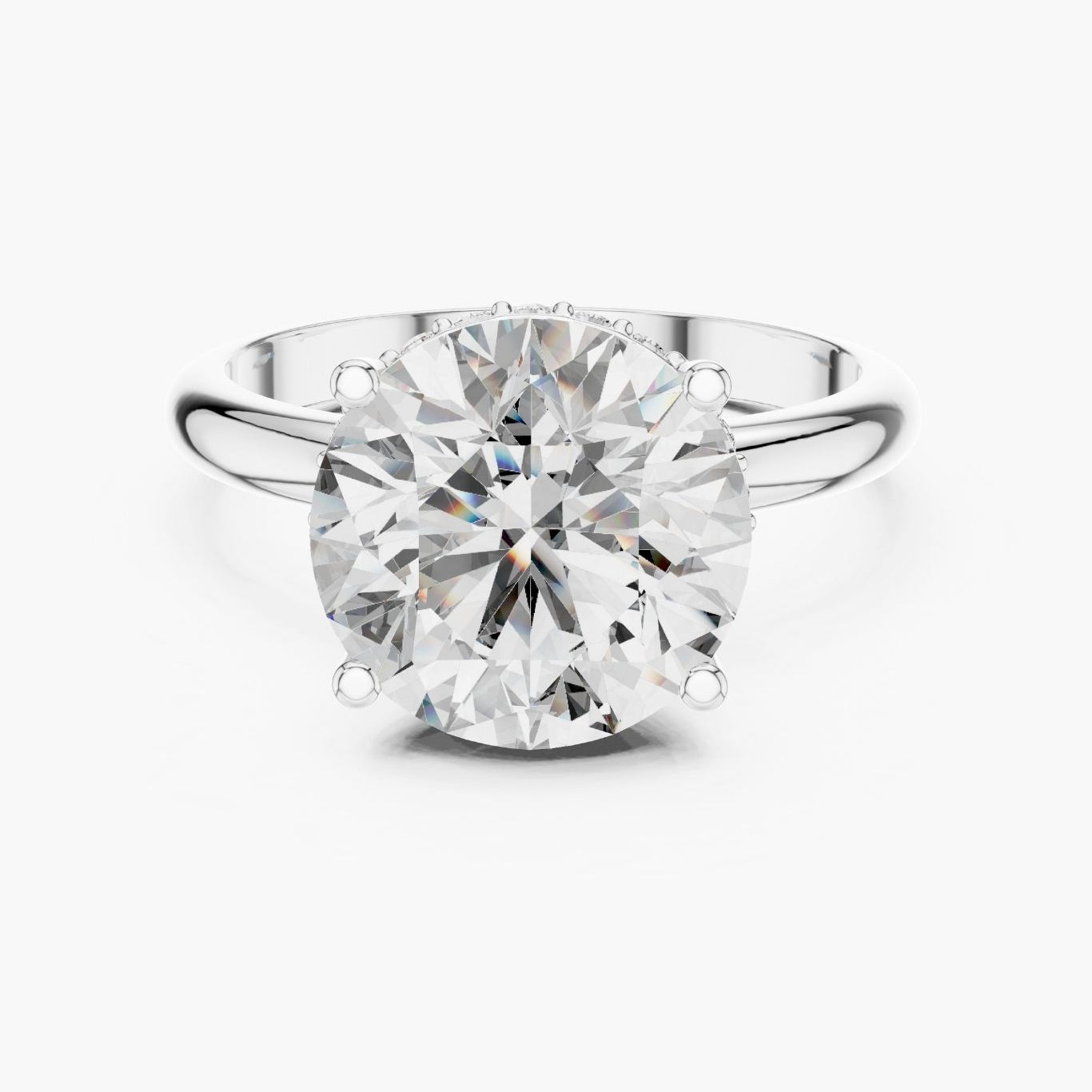 4ct Secret Halo Solitaire Ring