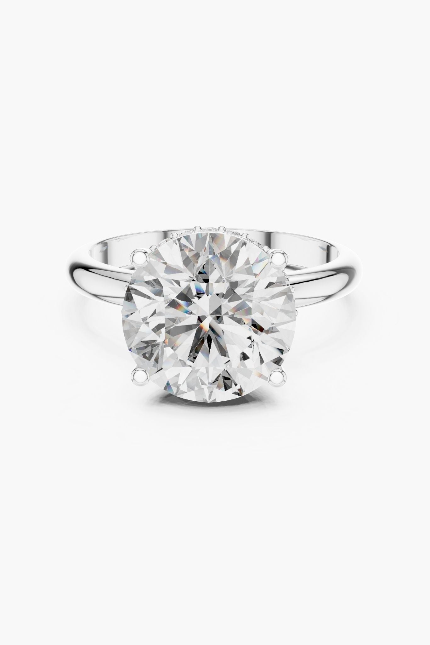 4ct Secret Halo Solitaire Ring