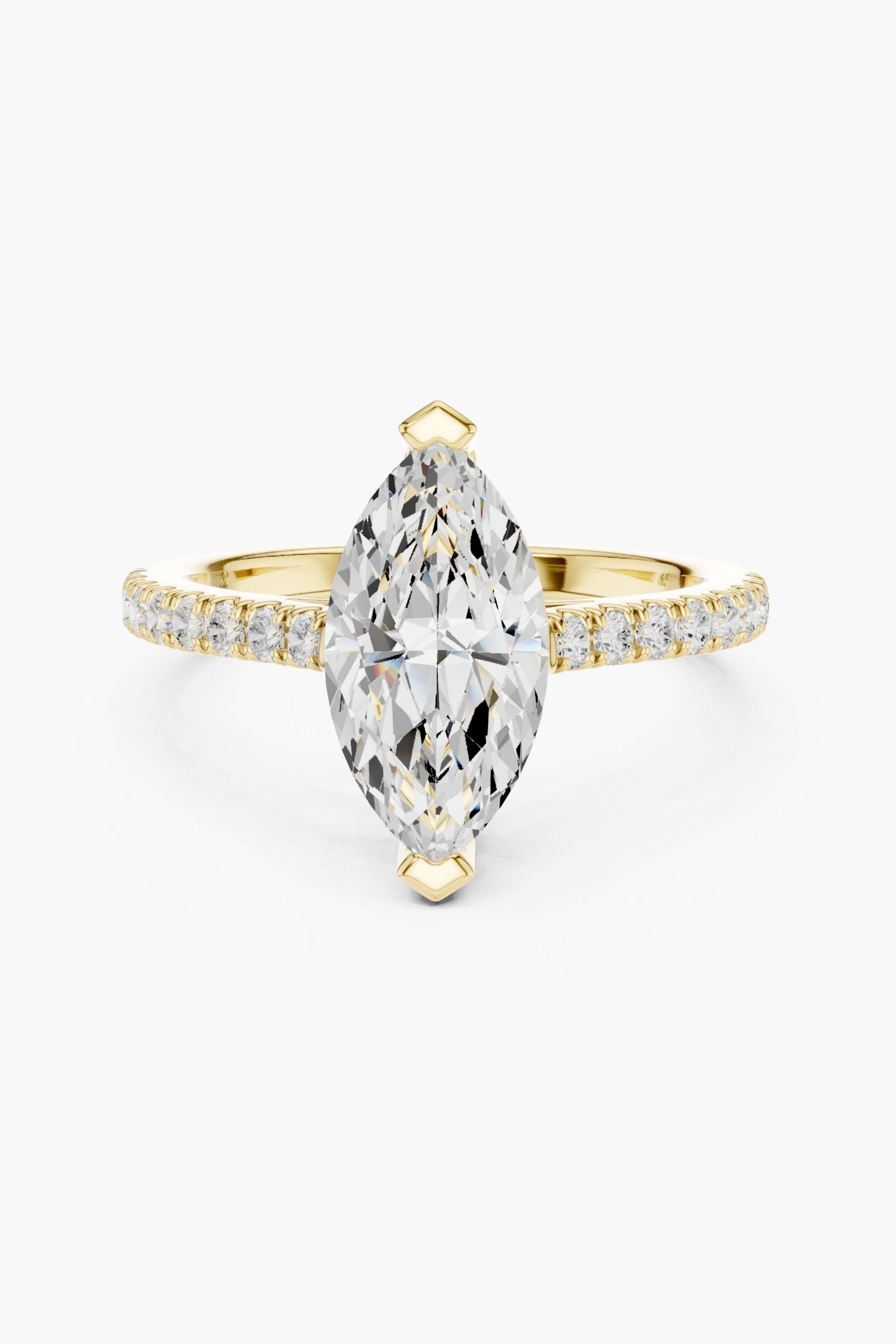 Marquise 2ct Pave Solitaire Ring