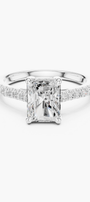 Radiant 2ct Pave Solitaire Ring