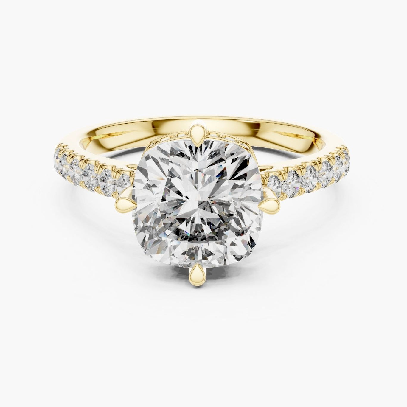 3.5ct Orbit Cushion Halo Ring