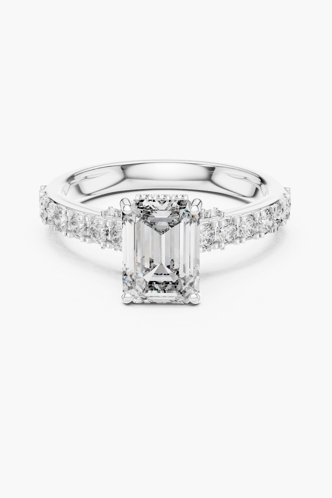 1.5 ct Emerald Hidden Halo Engagement Ring