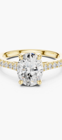 Oval 2ct Pavé Solitaire Ring