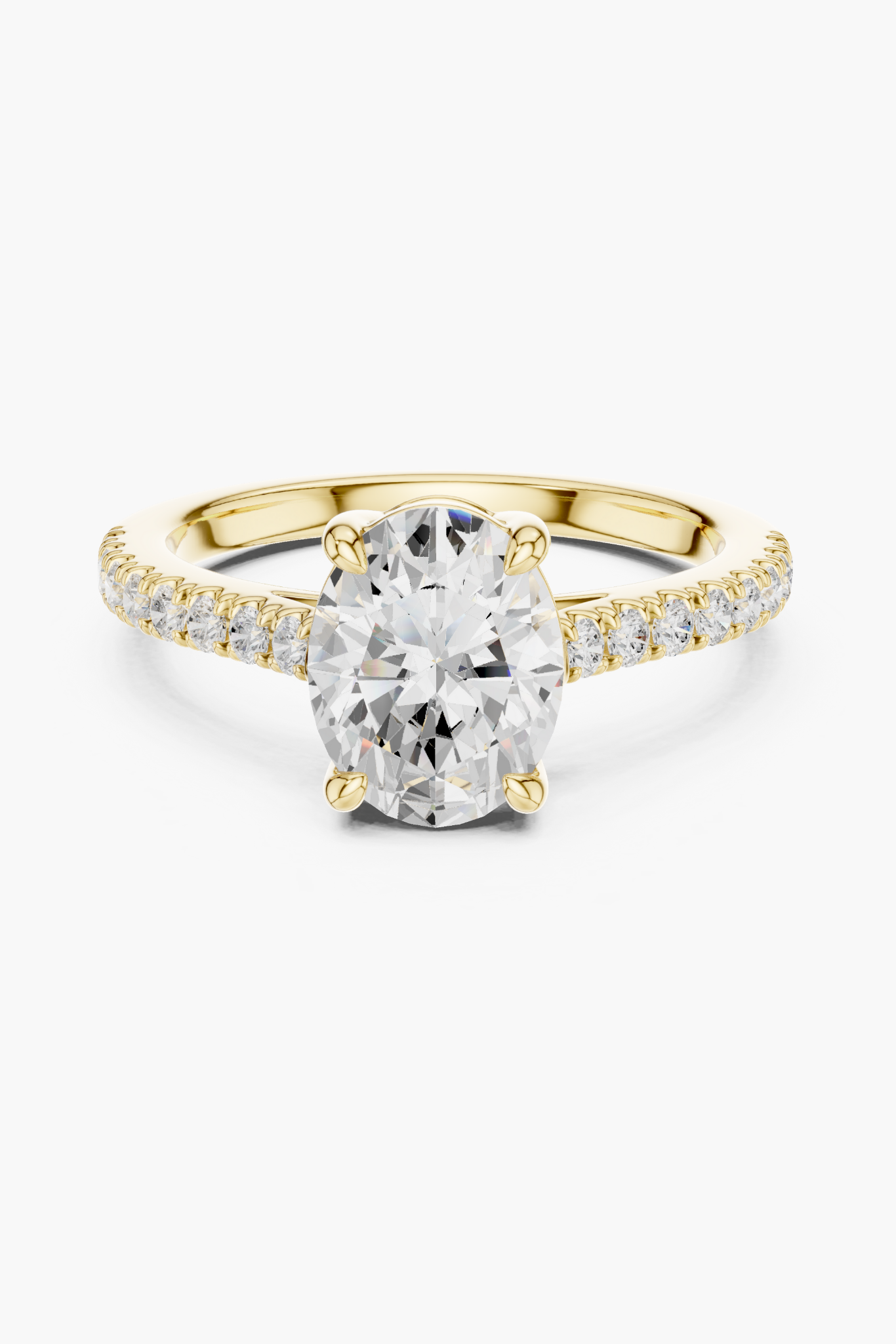 Oval 2ct Pavé Solitaire Ring