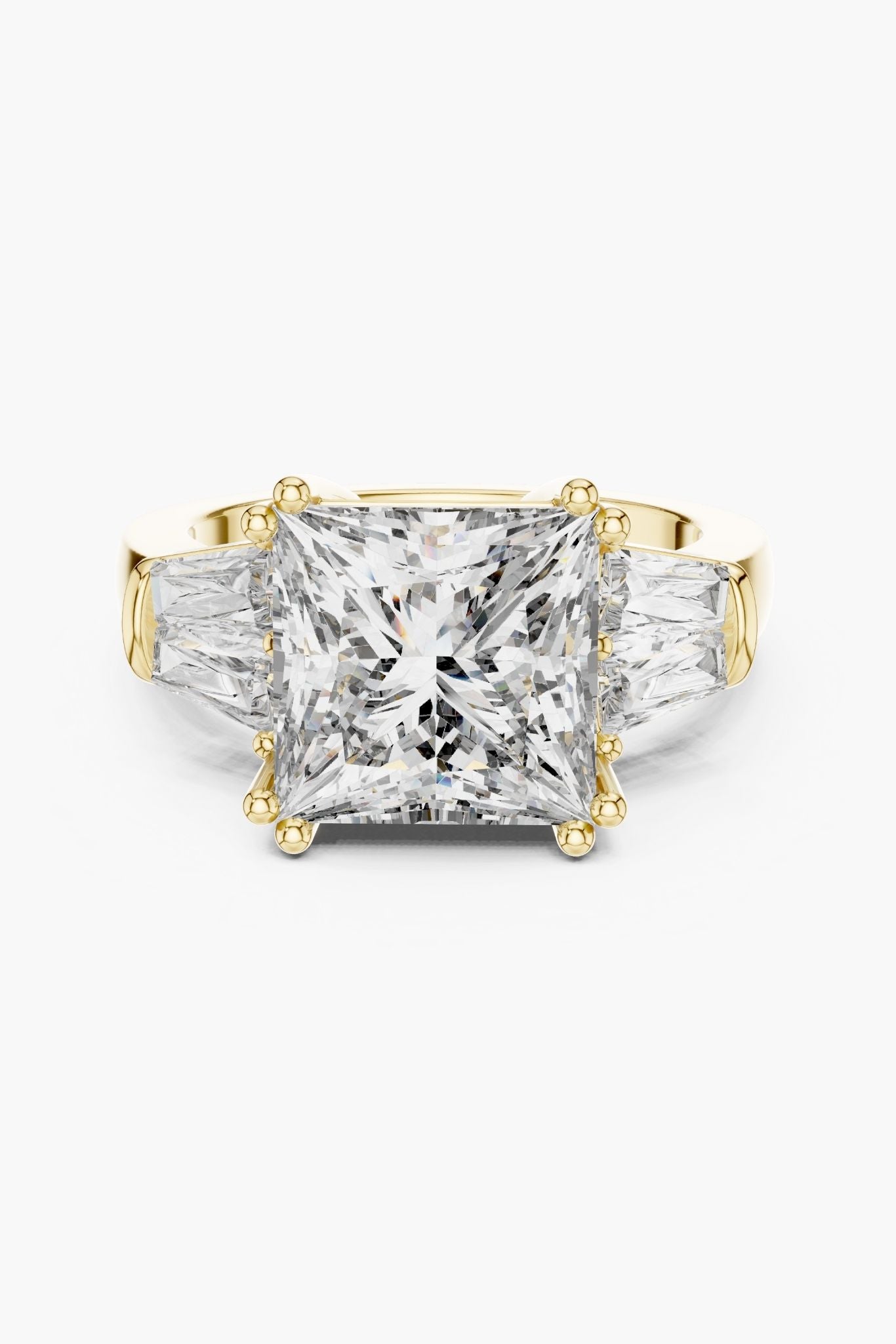 4ct Princess Solitaire with Tapered Baguettes