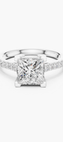 Princess 2ct Pave Solitaire Ring