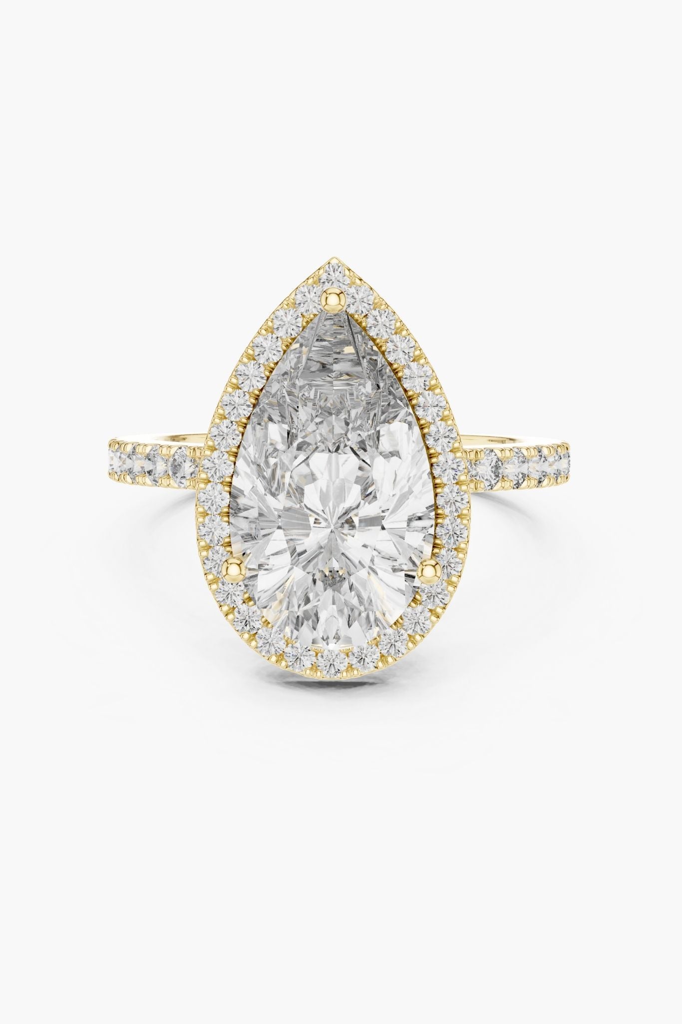 4ct Pear Halo Diamond Ring