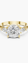 2ct Round Trio Solitaire Ring