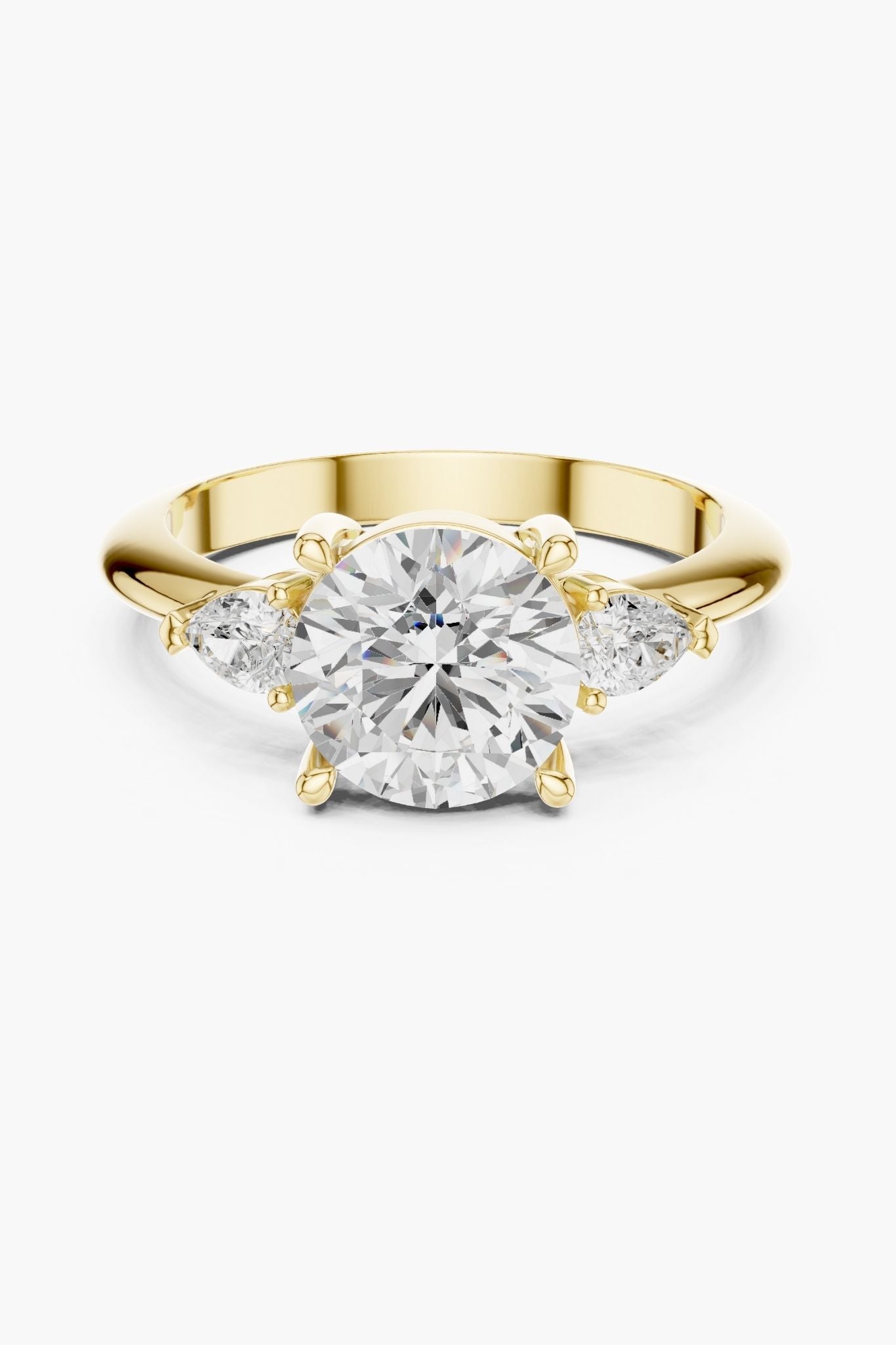 2ct Round Trio Solitaire Ring