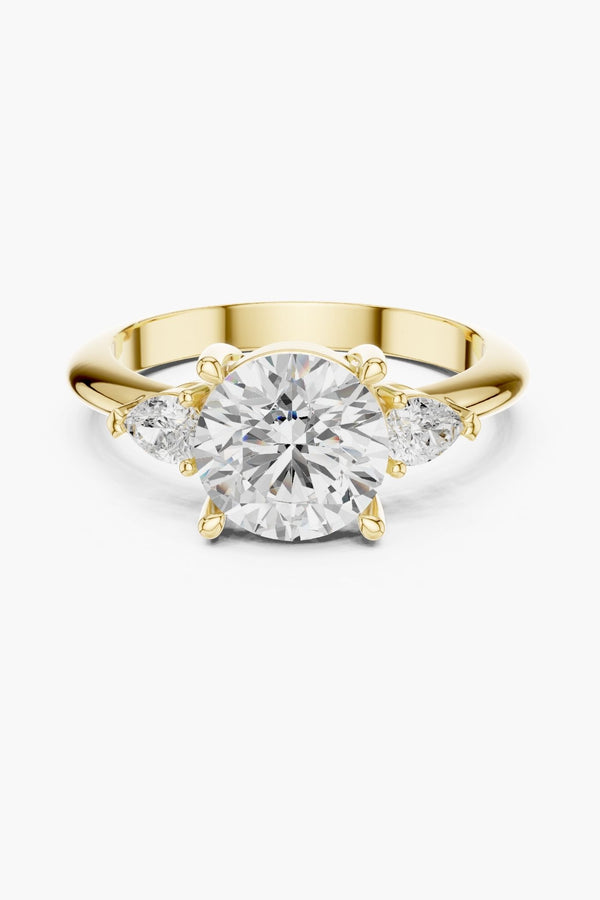 2ct Round Trio Solitaire Ring