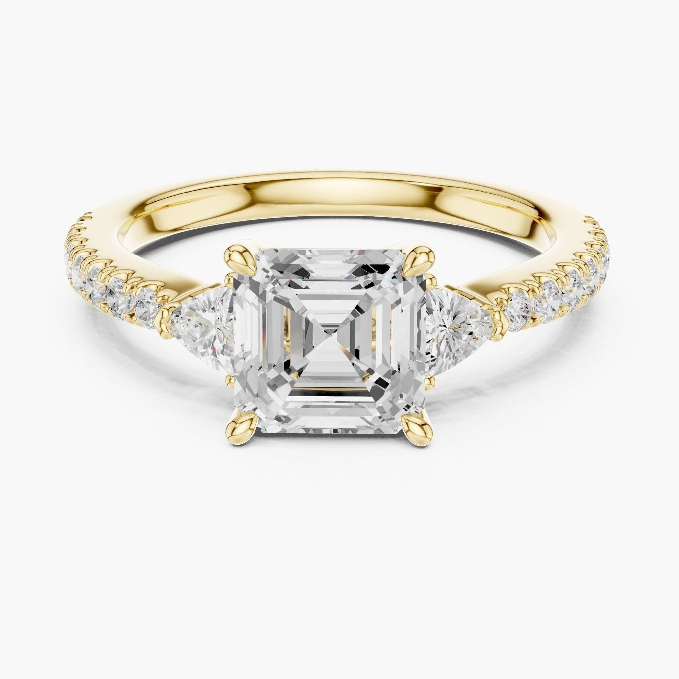 1.5ct Trinity Asscher Diamond Ring
