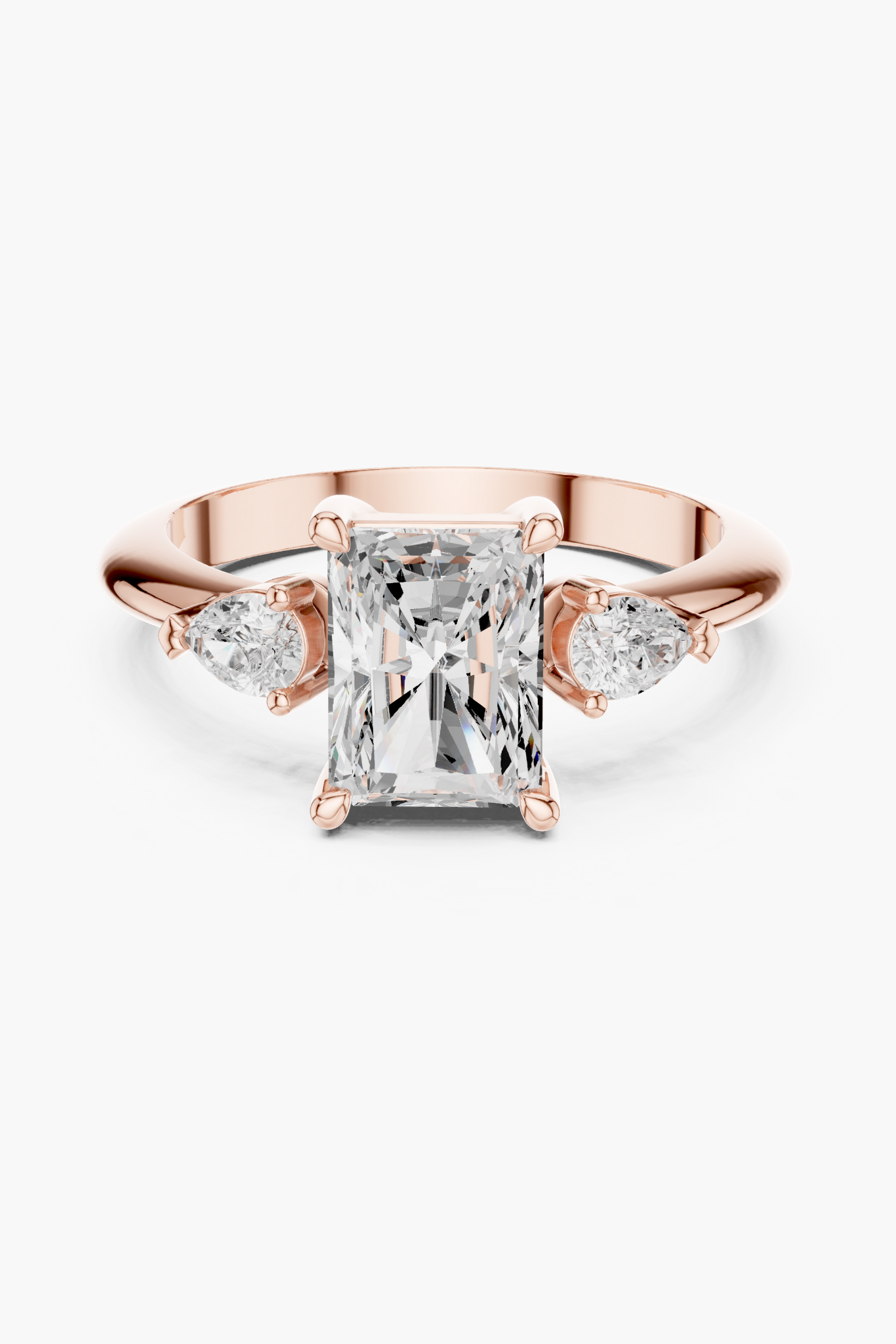 2ct Radiant Three-Stone Ring