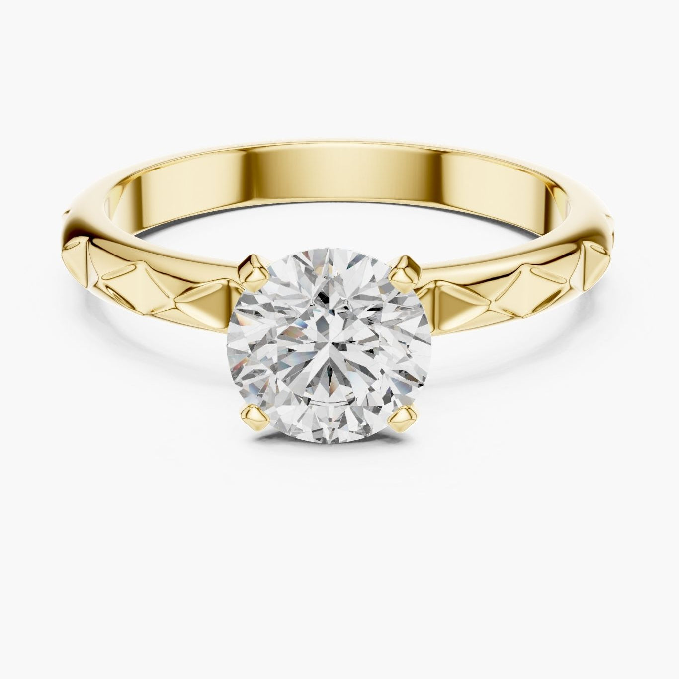 1ct Sculpted Facet Ring