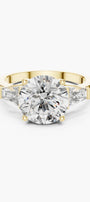 3ct Three-Stone Round Baguette Ring