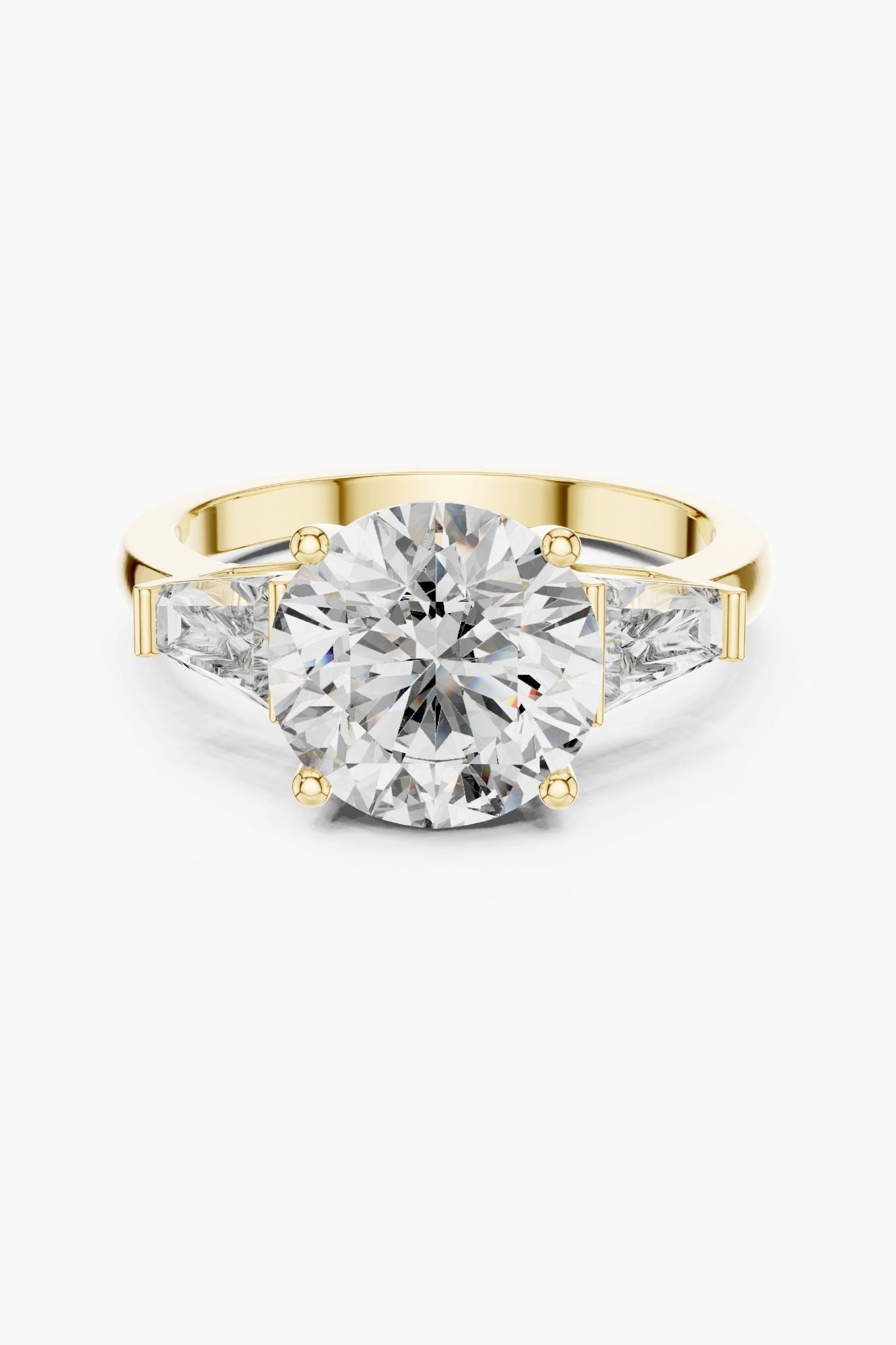 3ct Three-Stone Round Baguette Ring