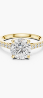 2ct Round Pavé Solitaire Ring