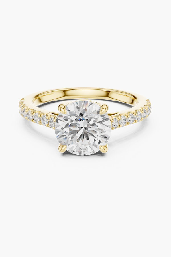 2ct Round Pavé Solitaire Ring