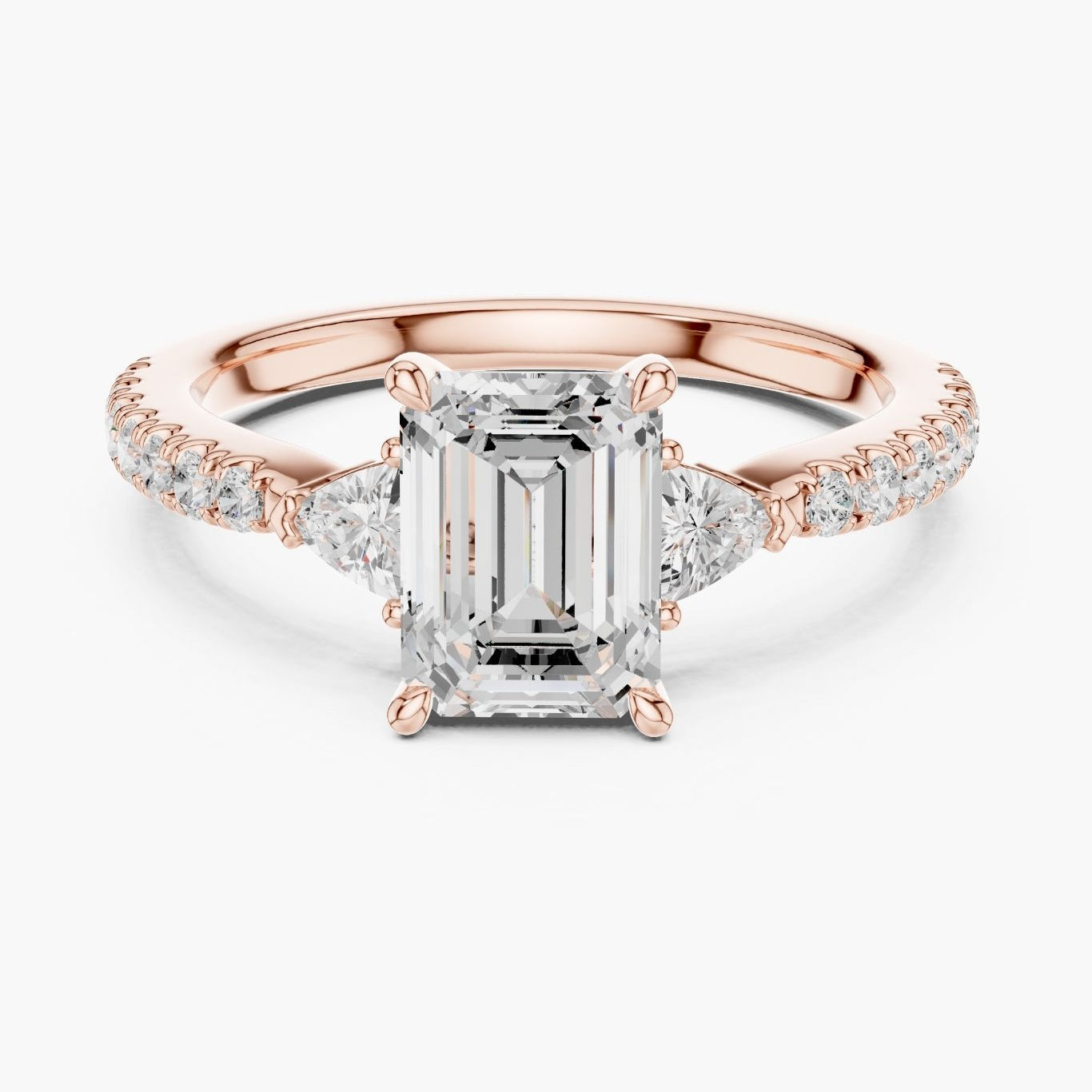 1.5ct Trinity Emerald Diamond Ring