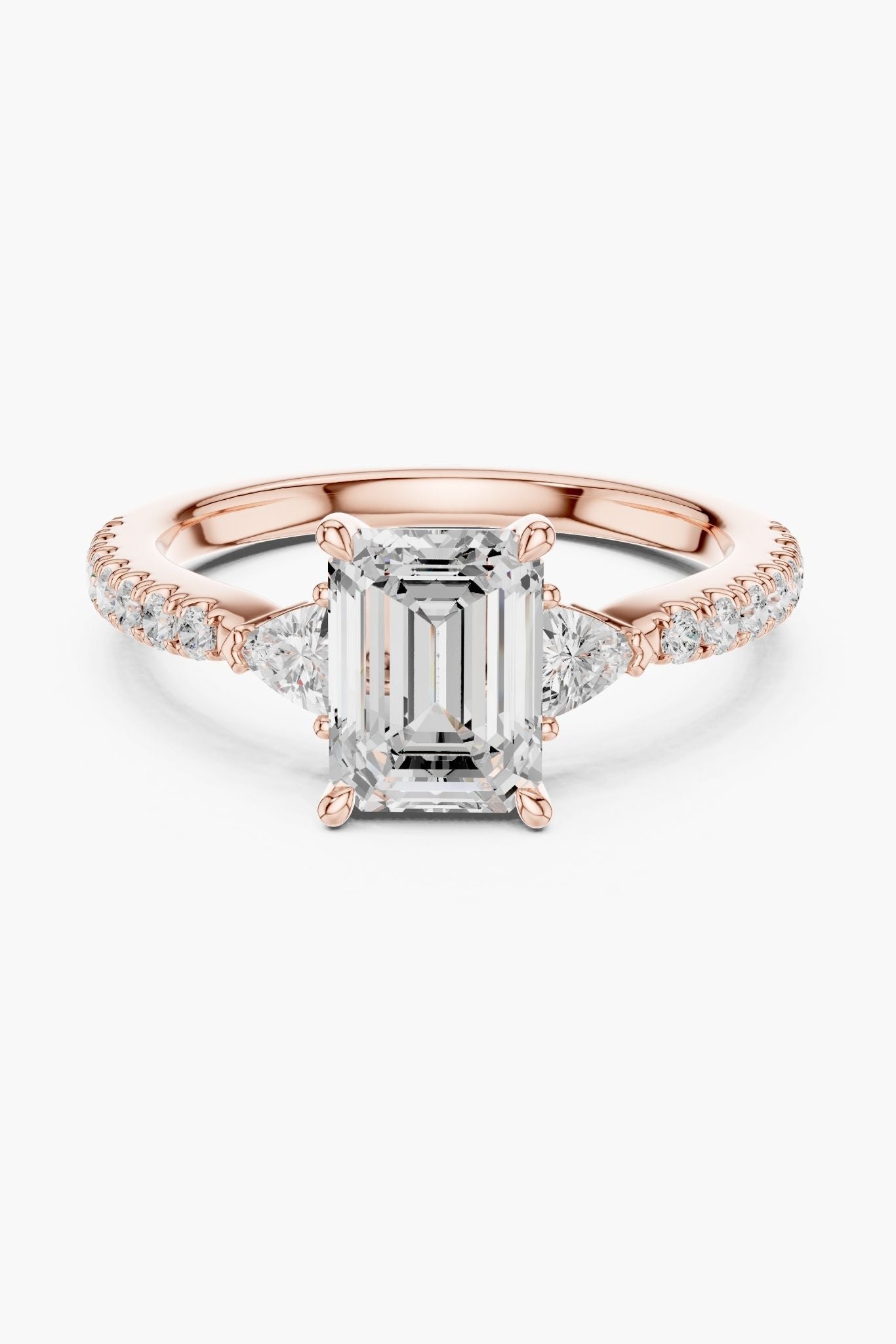 1.5ct Trinity Emerald Diamond Ring