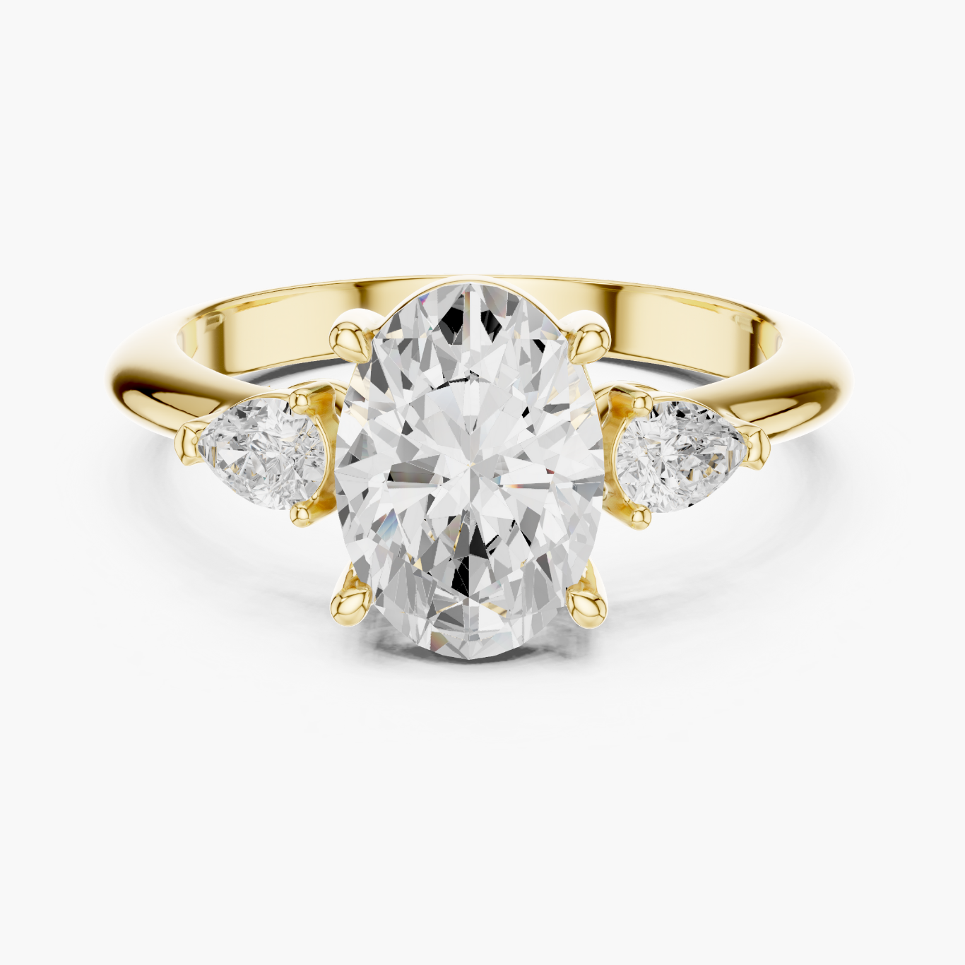 2ct Oval Trinity Ring