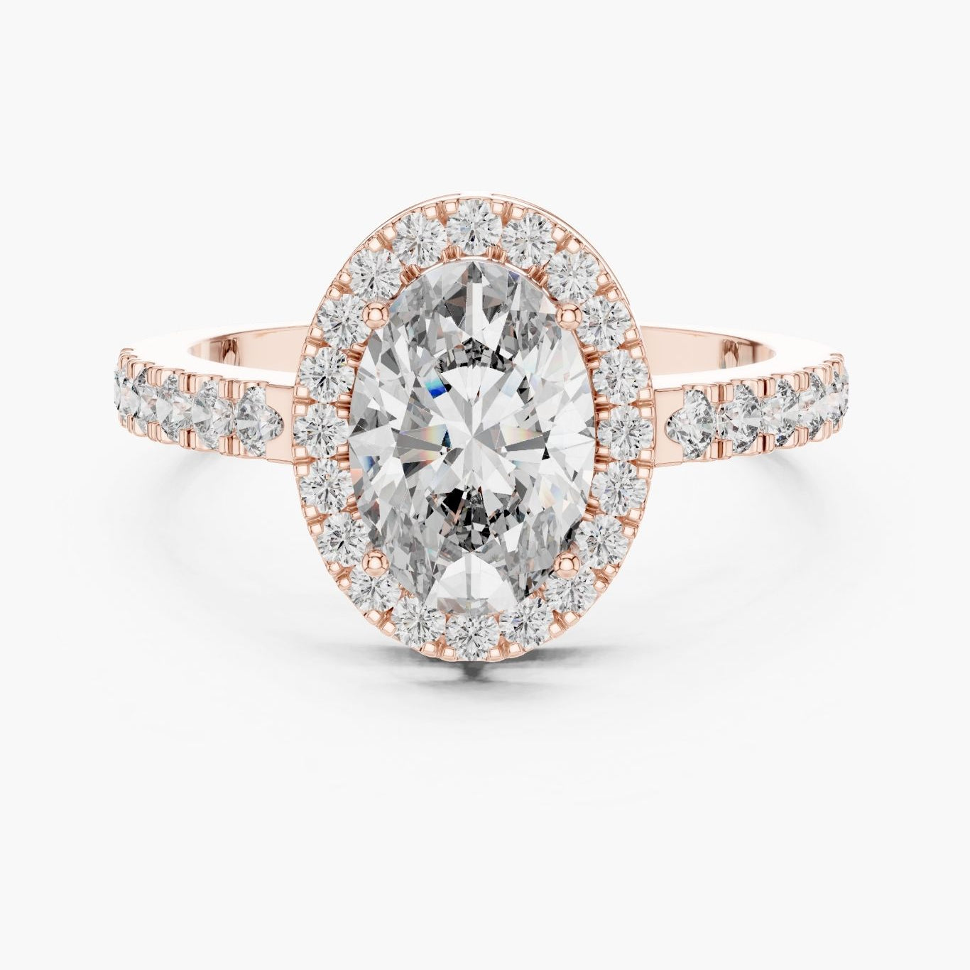 1.50ct Oval Halo Solitaire Ring