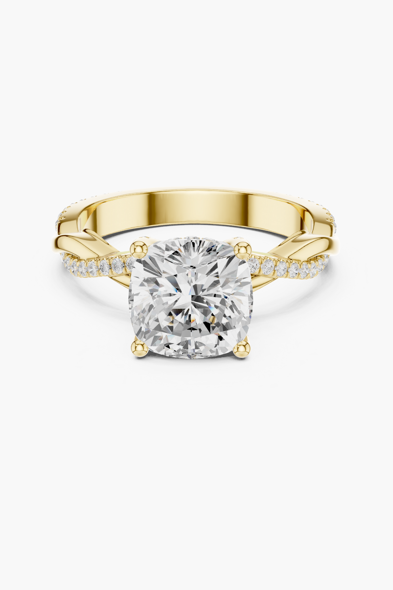2ct Cushion Twist Solitaire Ring