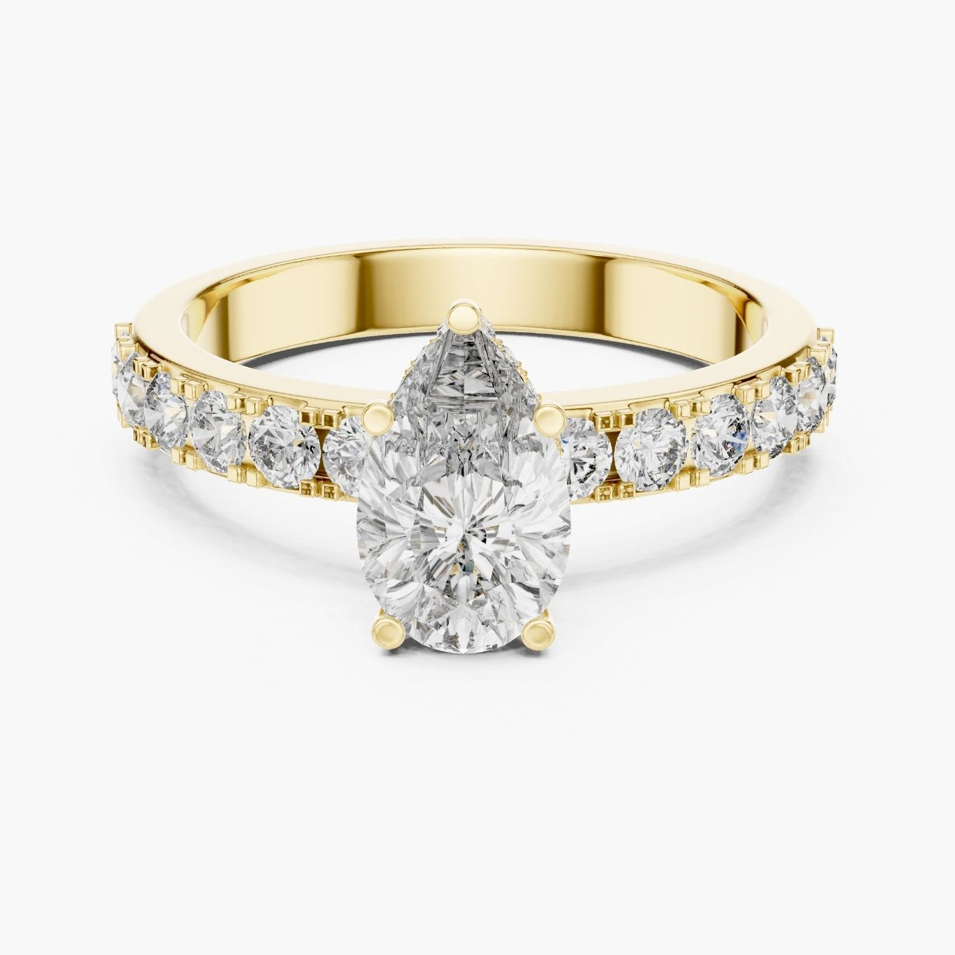 1.5 ct Pear Hidden Halo Engagement Ring