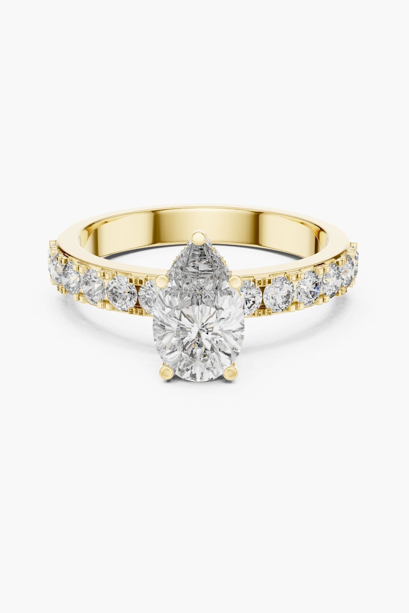1.5 ct Pear Hidden Halo Engagement Ring