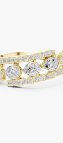 Pear & Round Diamond Wrap Band