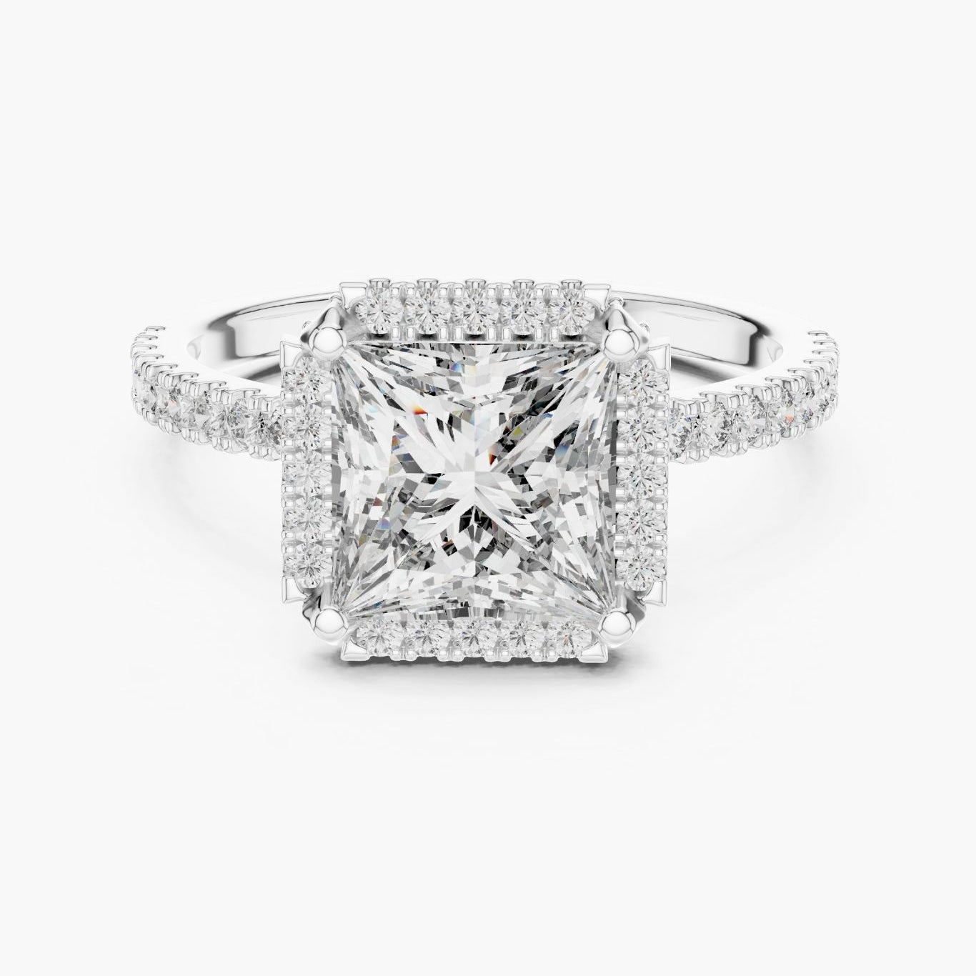 2.5 ct Asscher Halo Engagement Ring