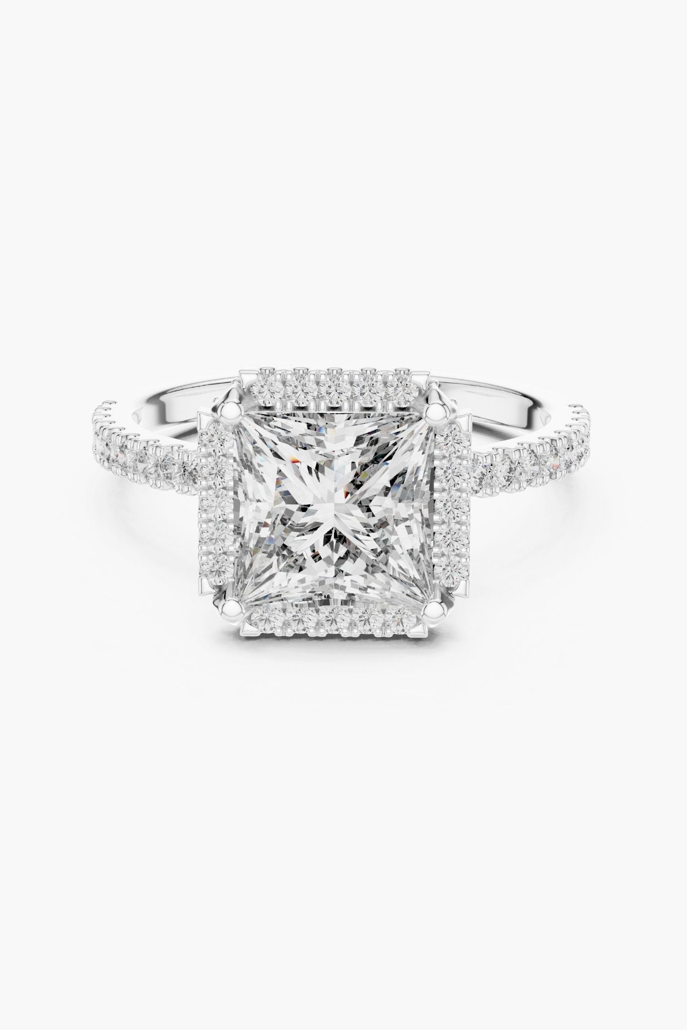 2.5 ct Asscher Halo Engagement Ring
