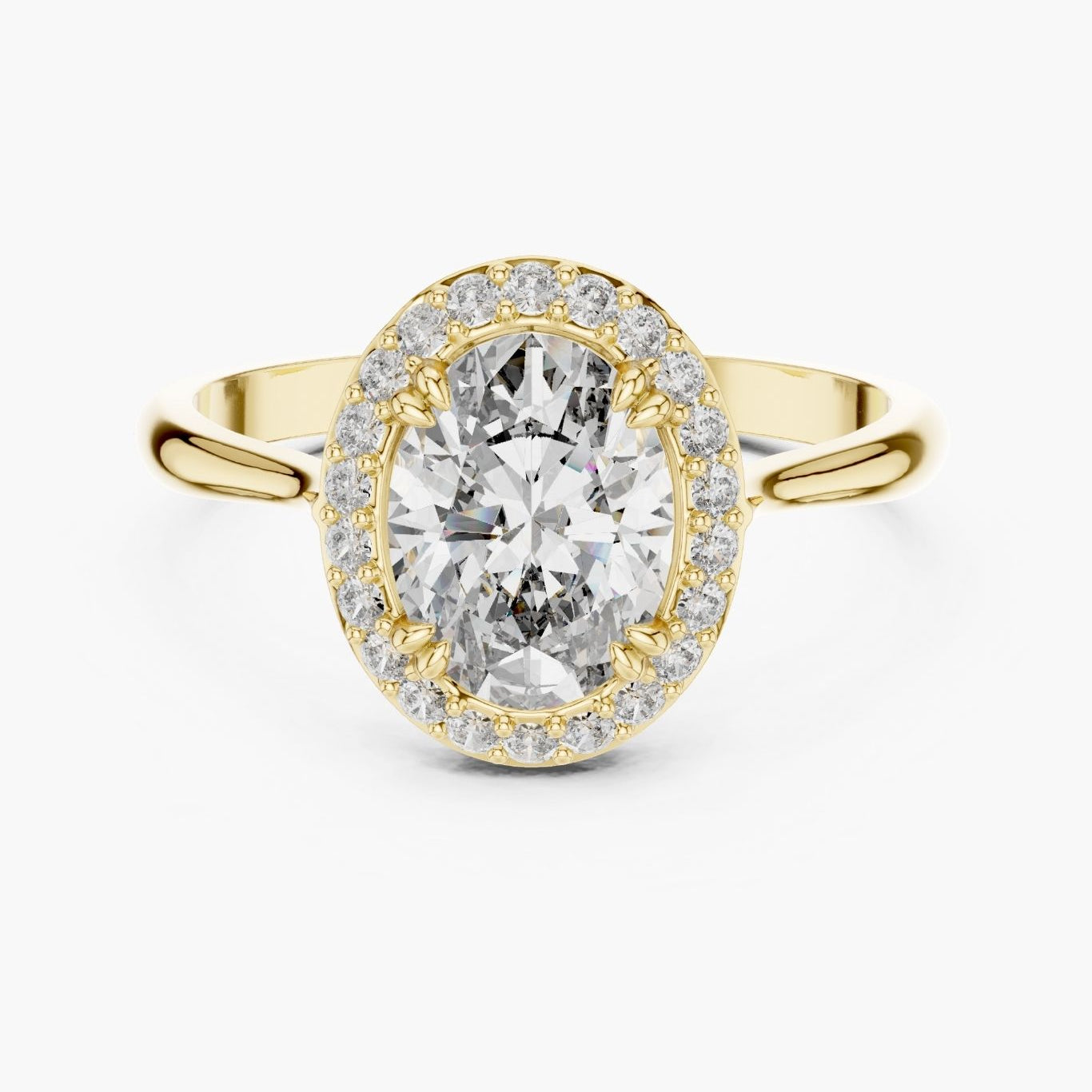 1ct Oval Diamond Halo Ring