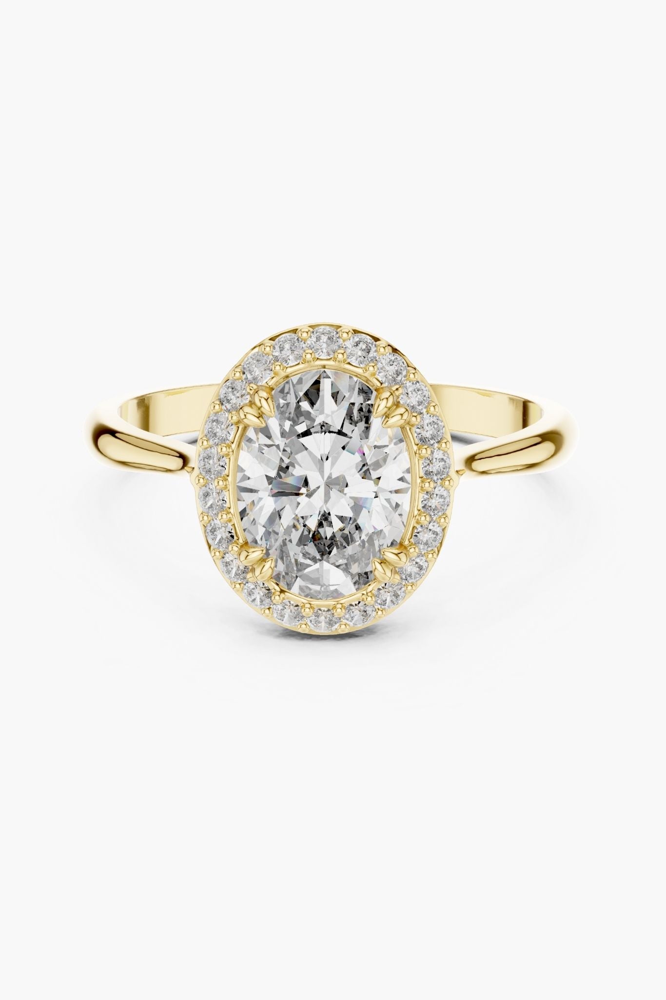 1ct Oval Diamond Halo Ring