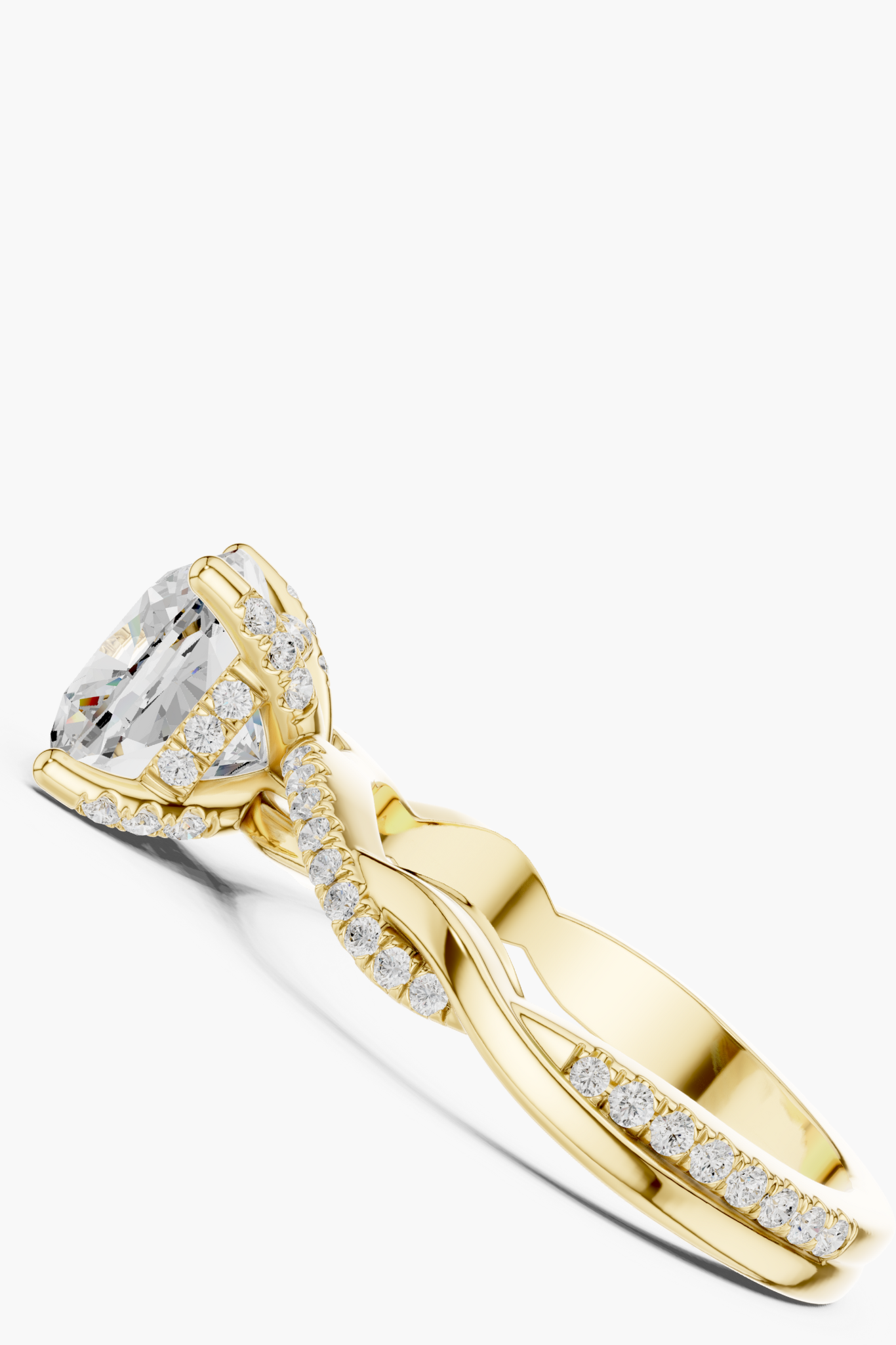 2ct Cushion Twist Solitaire Ring