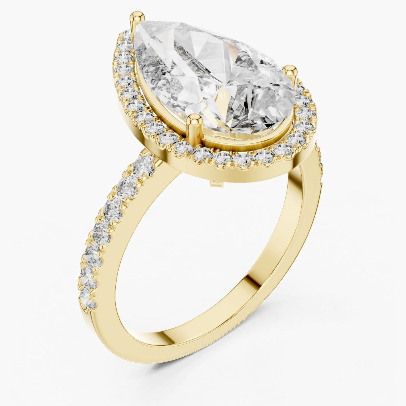 4ct Pear Halo Diamond Ring