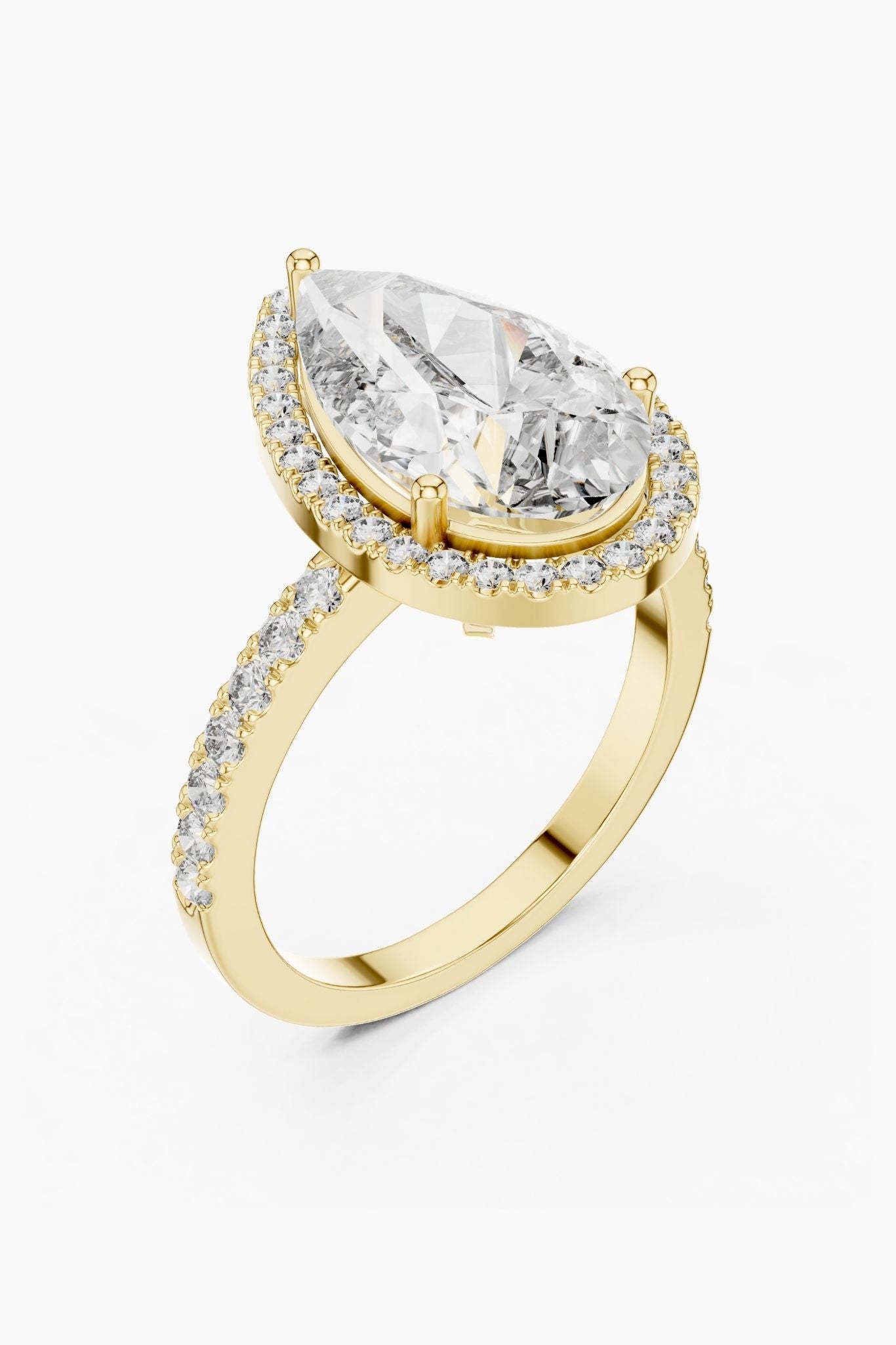 4ct Pear Halo Diamond Ring