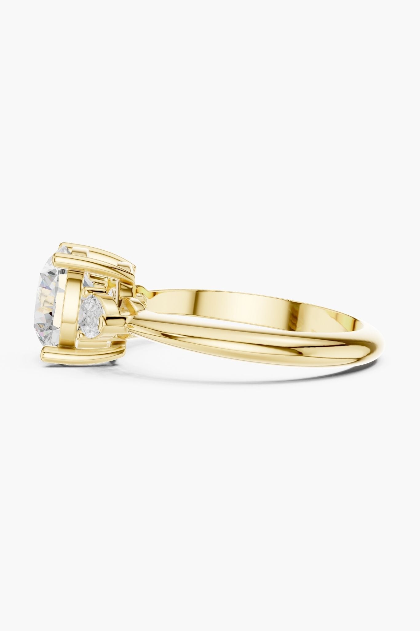 2ct Round Trio Solitaire Ring
