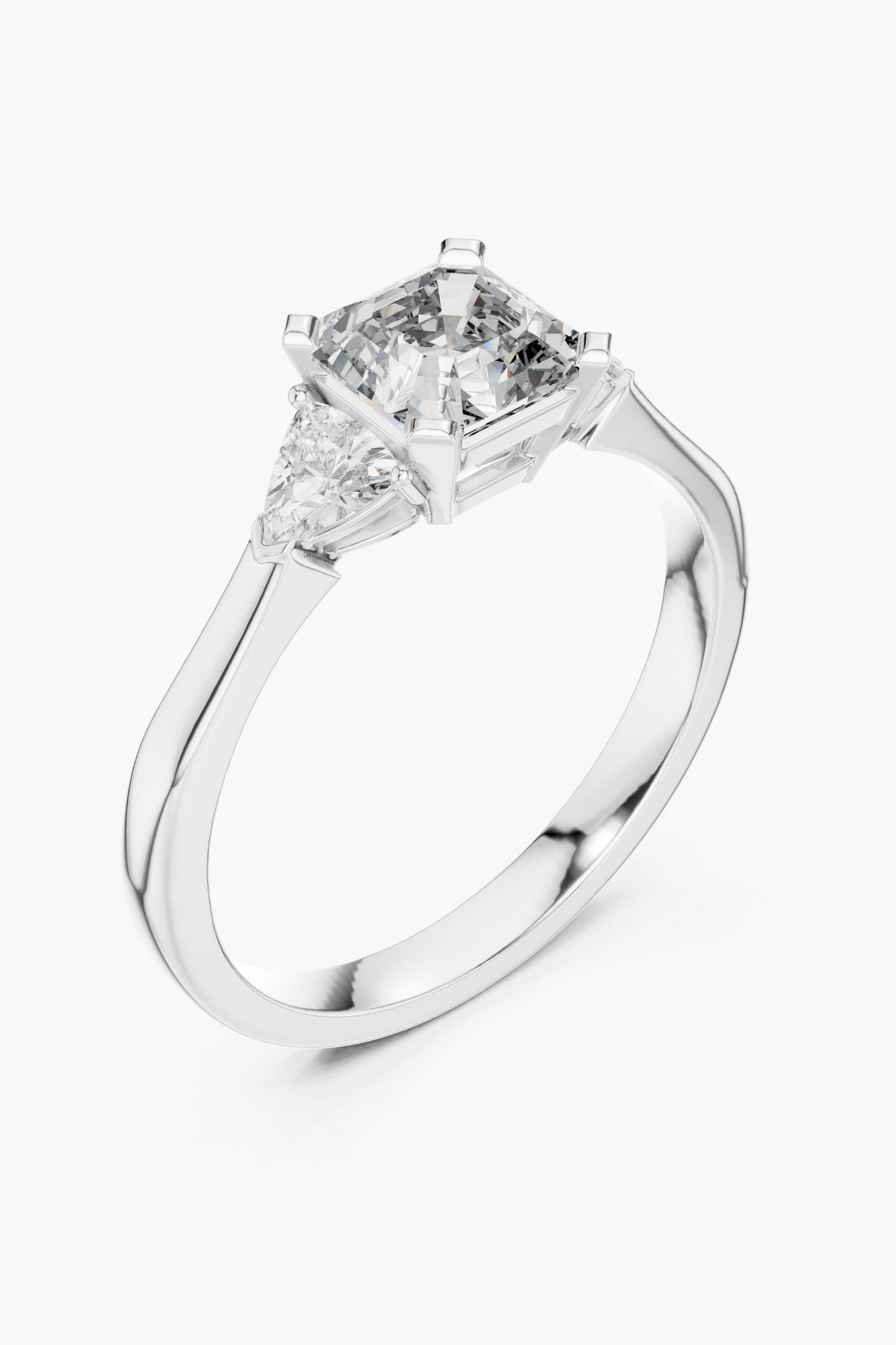 1ct Trinity Asscher Ring