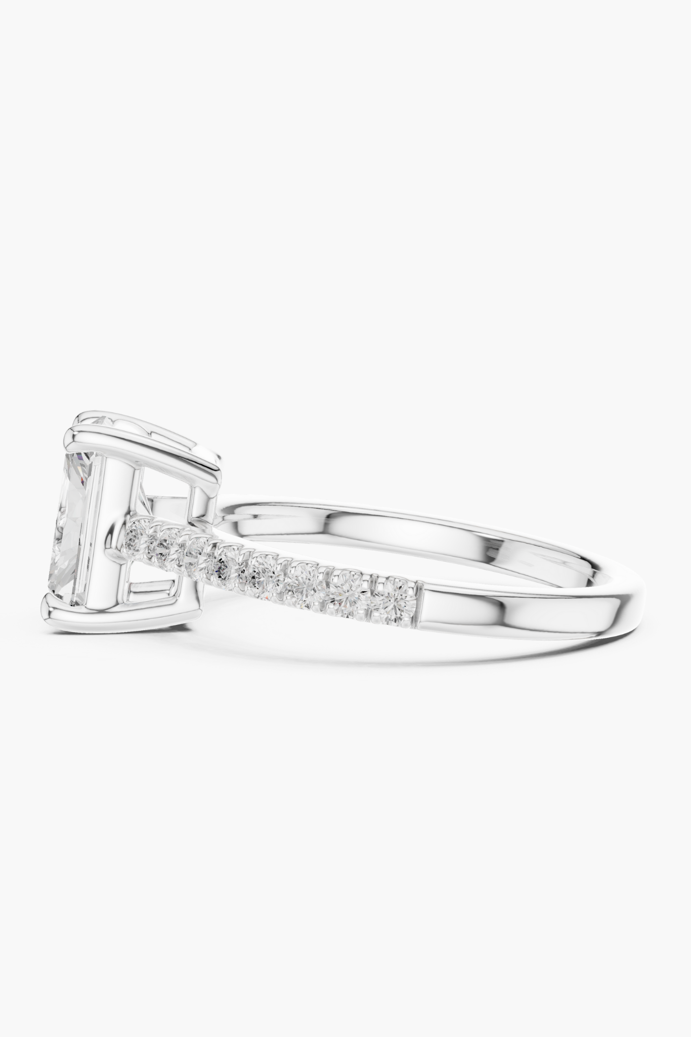 Radiant 2ct Pave Solitaire Ring