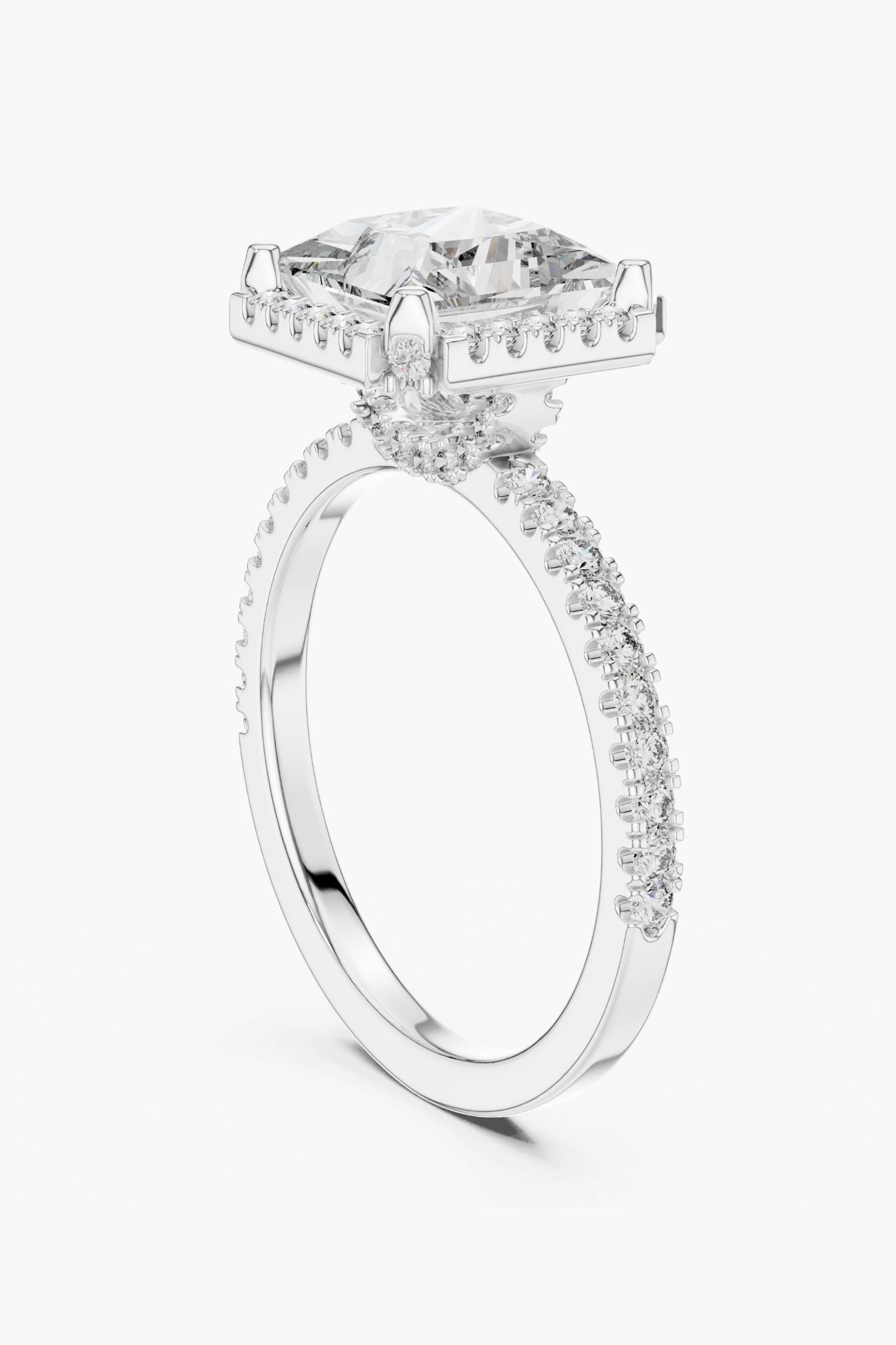 2.5 ct Asscher Halo Engagement Ring