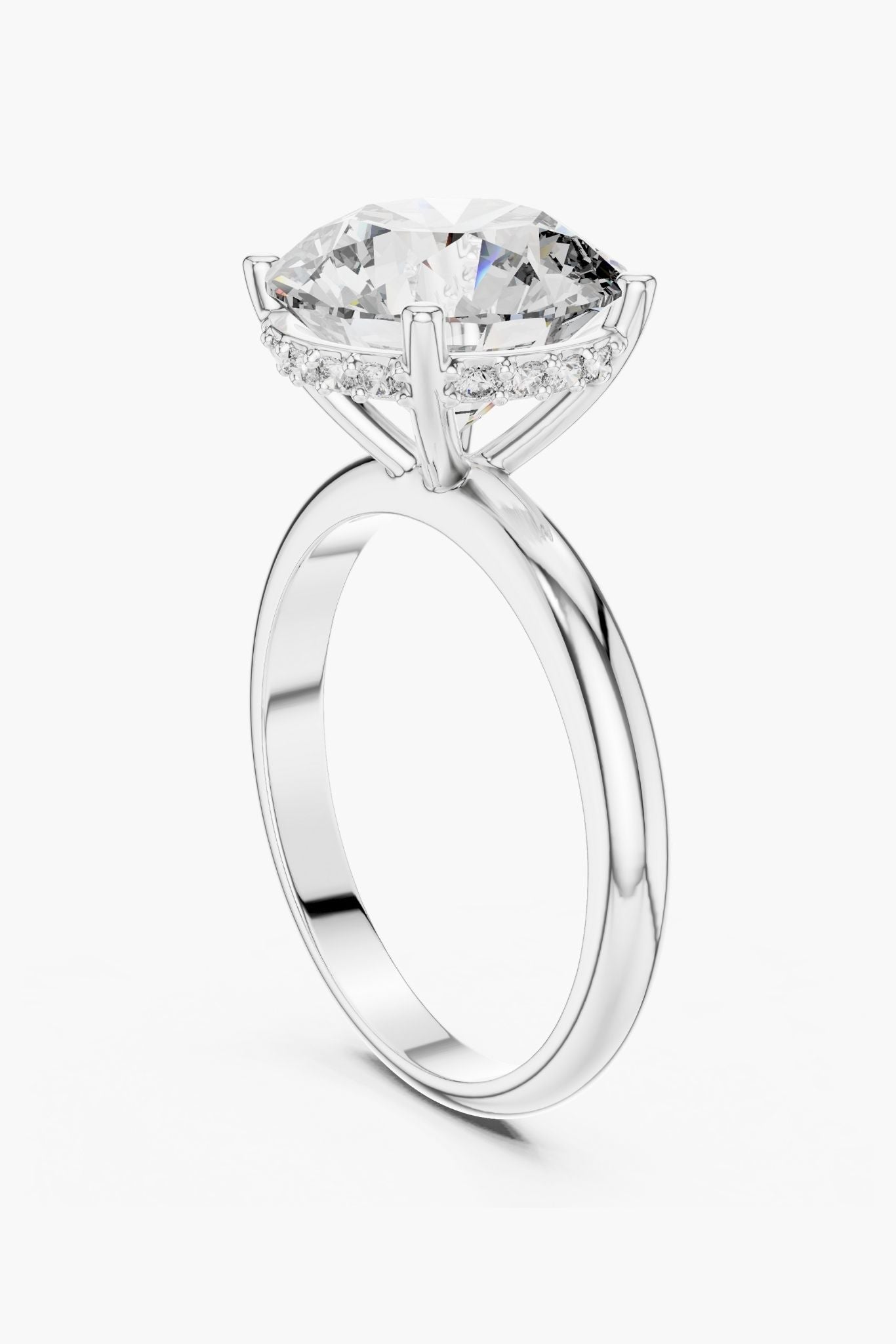 4ct Secret Halo Solitaire Ring