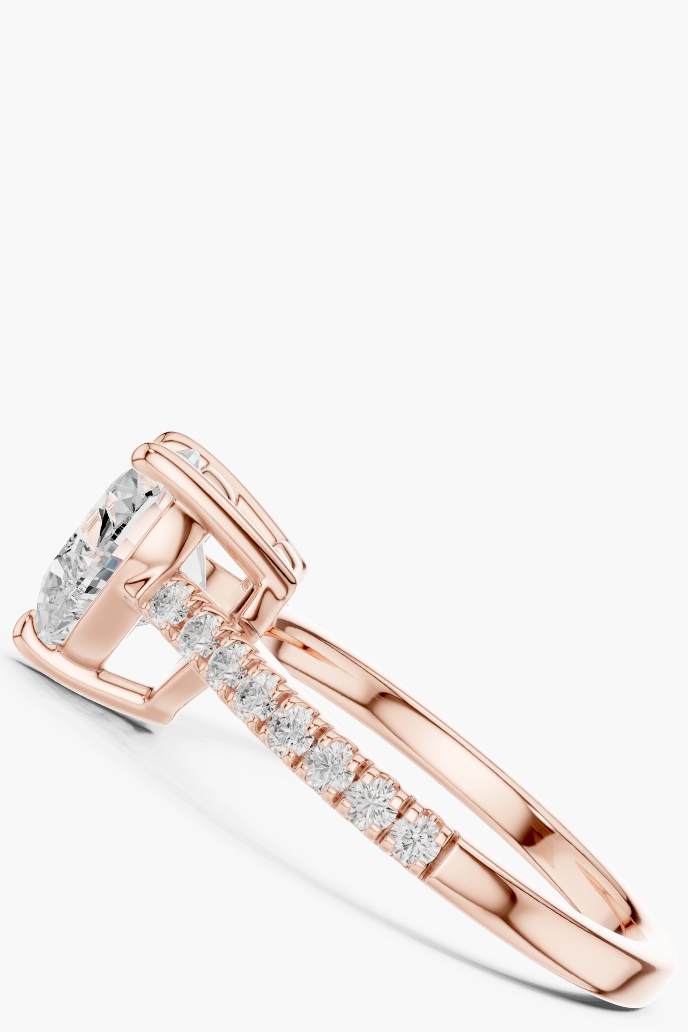 Heart 2ct Pave Solitaire Ring