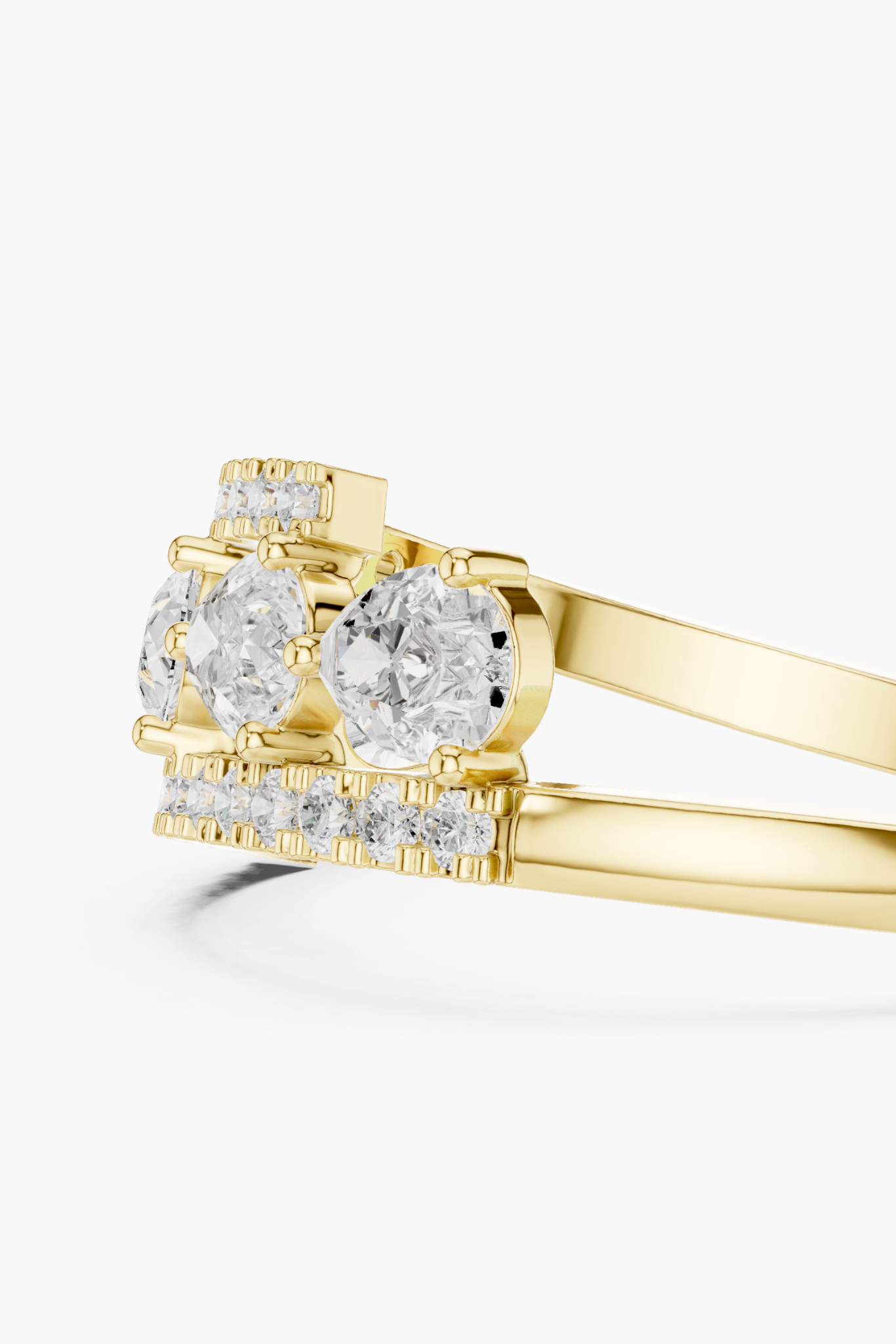 Pear & Round Diamond Wrap Band