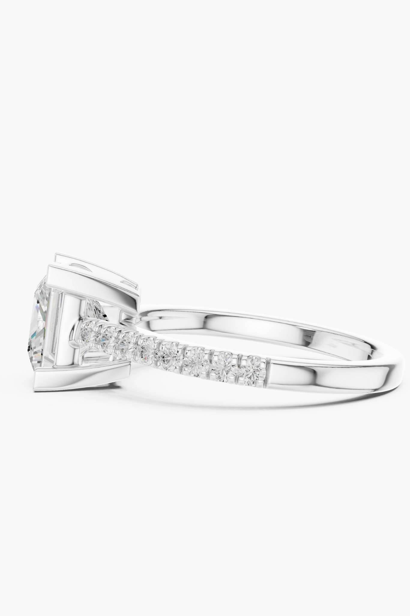 Princess 2ct Pave Solitaire Ring