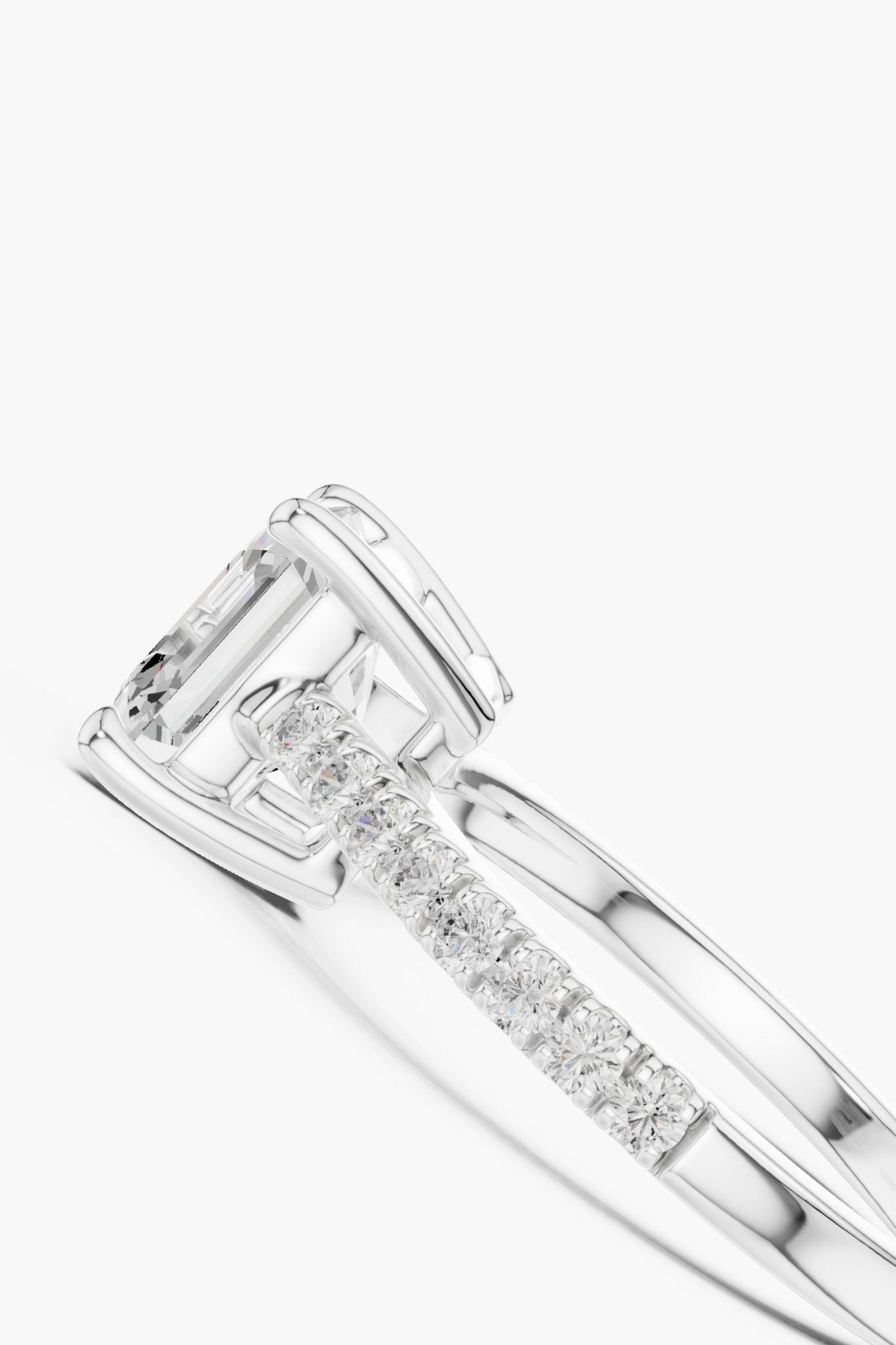 2ct Cushion Solitaire Pave Band