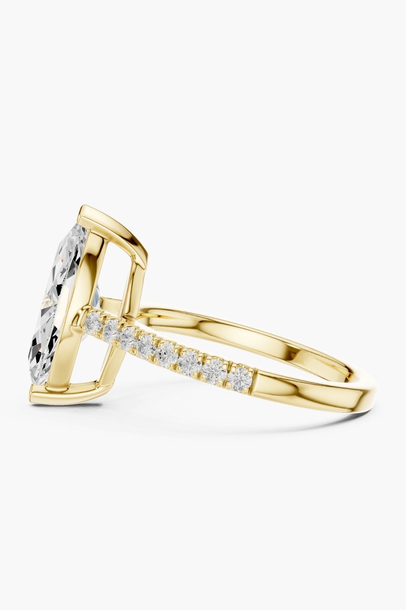 Marquise 2ct Pave Solitaire Ring