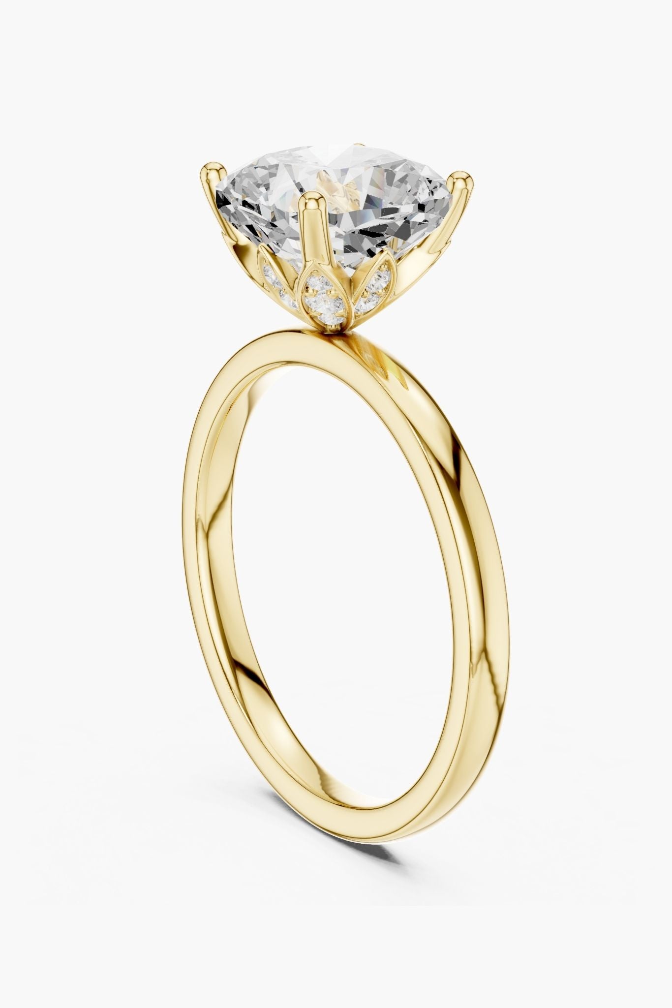 2ct Cushion Crown Diamond Ring