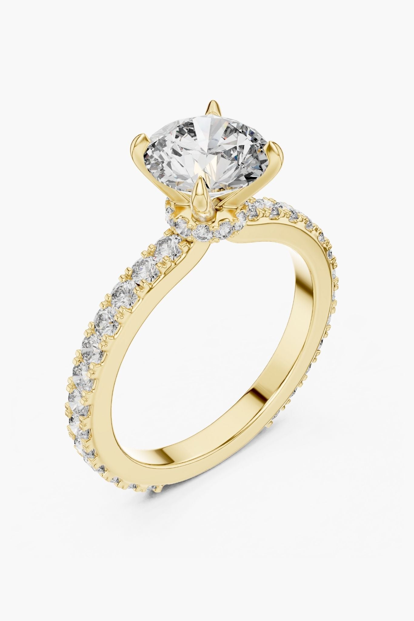 1 ct Secret Halo Solitaire Ring